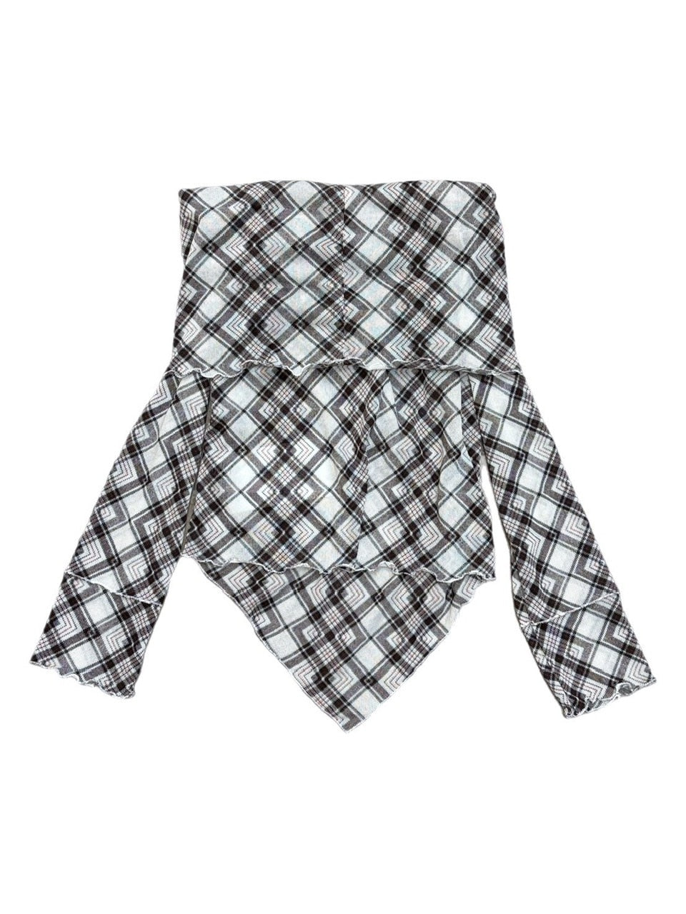 受注制【oaks】argylle off shoulder tops (2color)