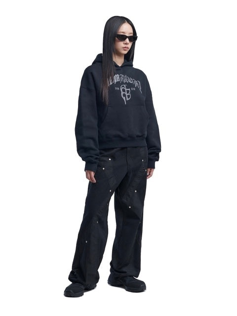 【NOMANUAL】G.B HOODIE / 【ノーマニュアル】ロゴプリント長袖パーカー