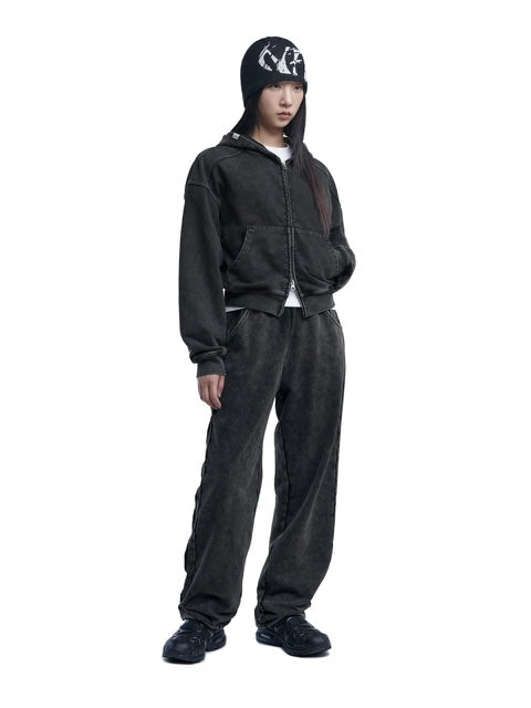 【NOMANUAL】M.L HOODED ZIP-UP / 【ノーマニュアル】ジップアップ長袖パーカー