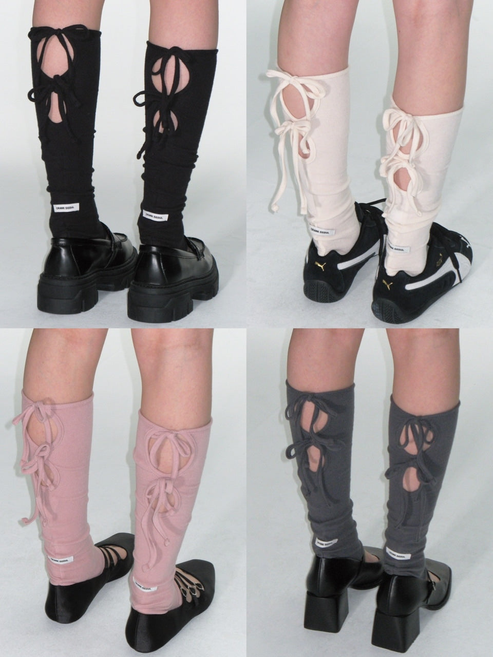 【CRANK】KNIT RIBBON LEG WARMERS