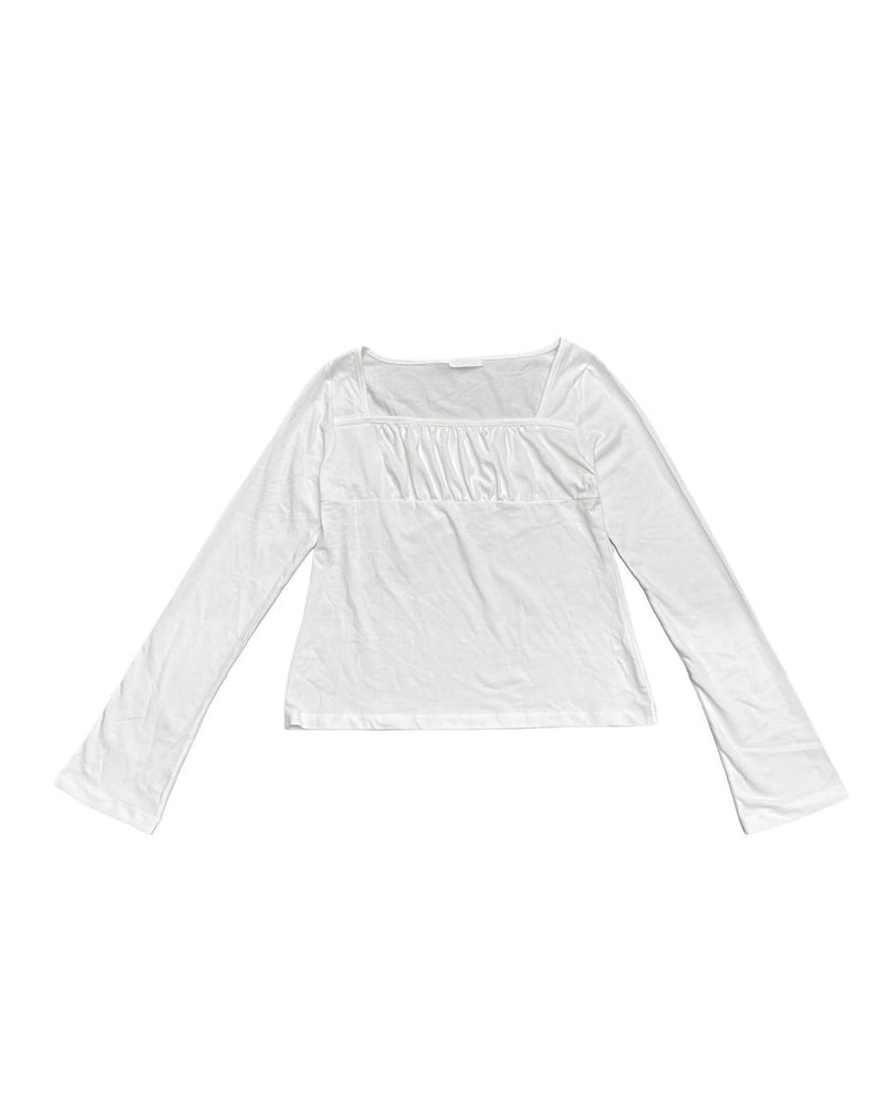 受注制【oaks】shirring long sleeve (3color) / 【オークス】シャーリング長袖Tシャツ