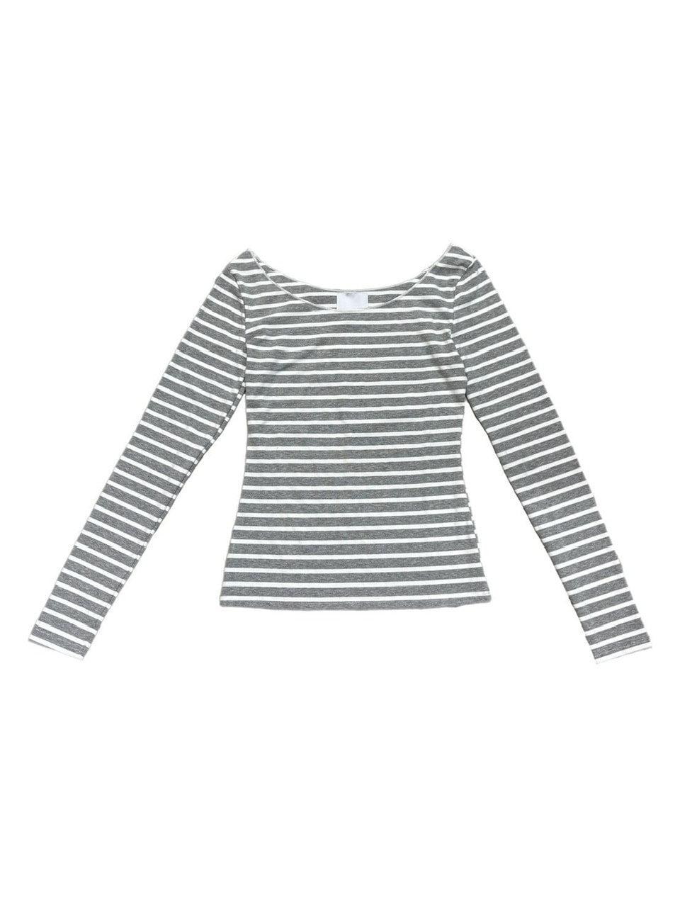 受注制【oaks】off shoulder border long sleeve (2color)