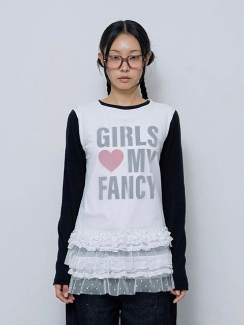 【FANCY CLUB】DOT LAYERED DRESS