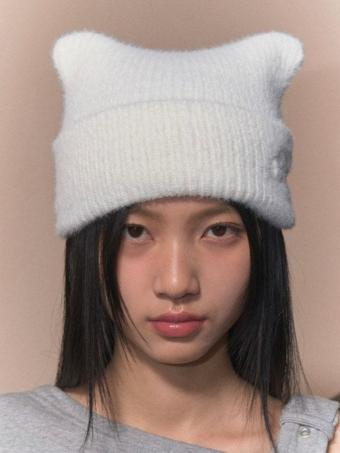 【FANCY CLUB】SOFT CREAM BEANIE / 【ファンシークラブ】ソフトクリーム猫耳ニット帽子