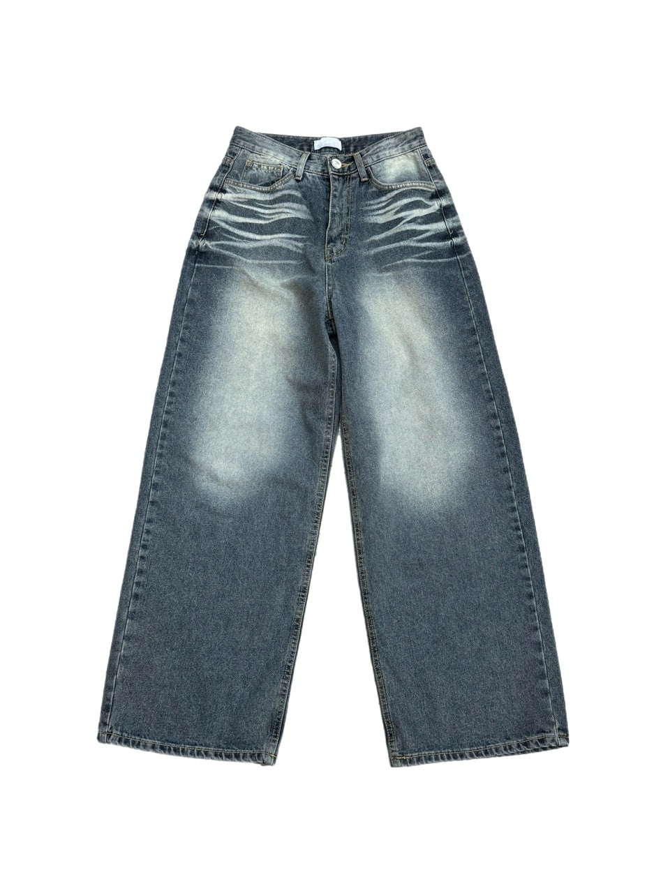 ヴィンテージウォッシュ デニムパンツ 受注制【Chikashitsu +】vintage wash straight denim pants (2color