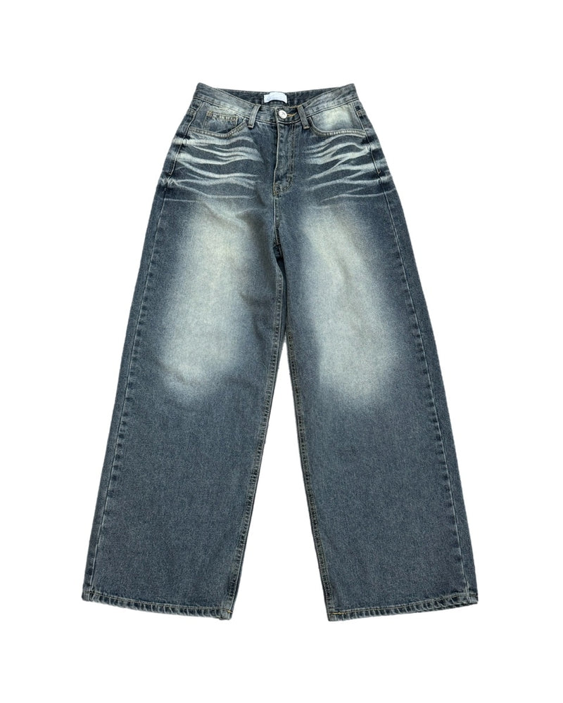 受注制【Chikashitsu +】vintage wash straight denim pants (2color) / 【チカシツプラス】ヴィンテージウォッシュストレートデニムパンツ