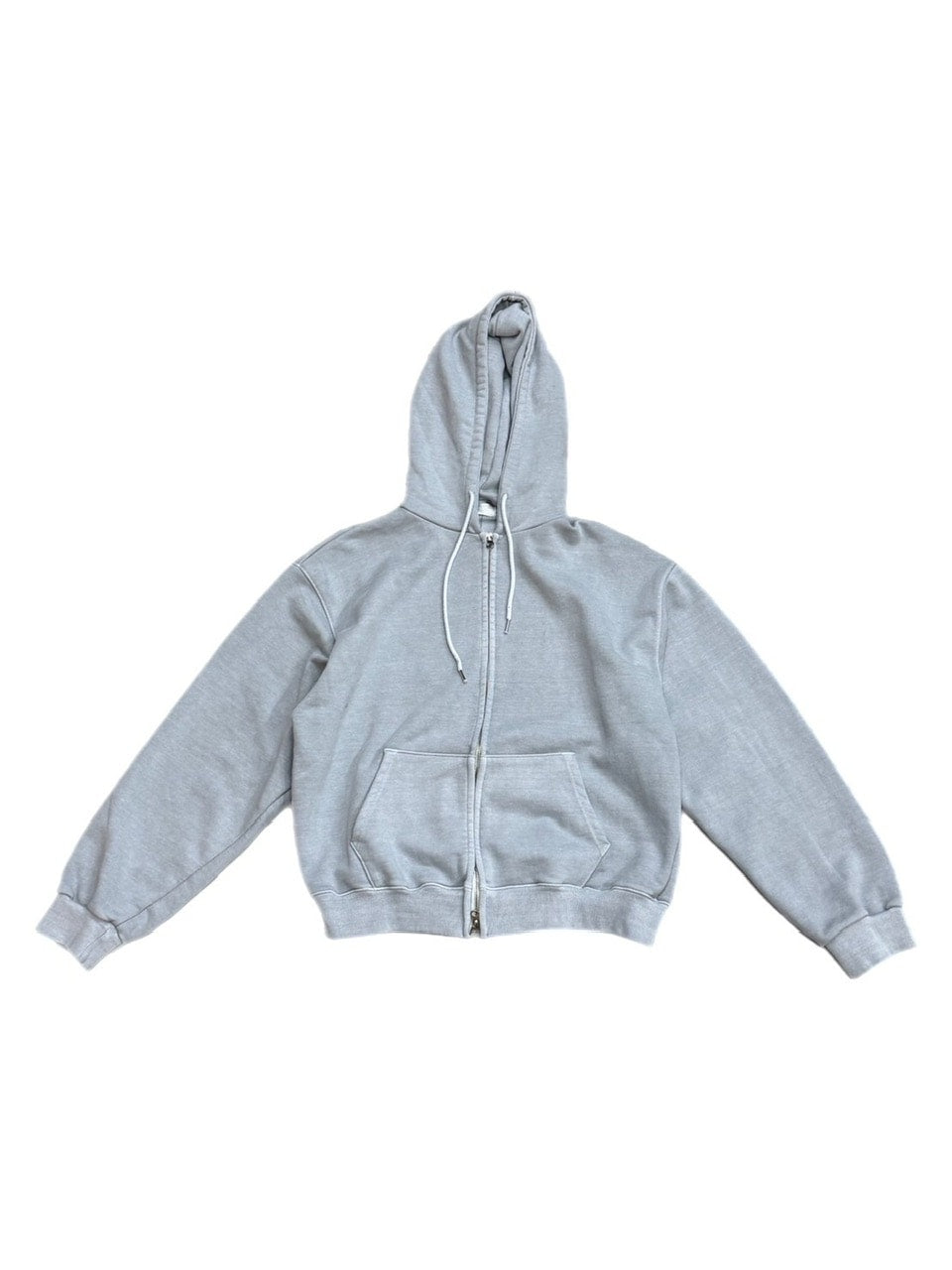 受注制【Chikashitsu +】unisex semi cropped pigment wash hoodie (4color)