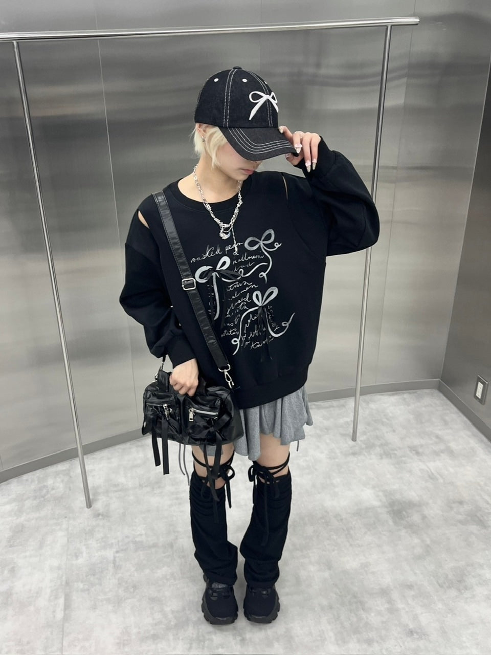 受注制【nmtc +】ribbon design sweat shirts (2color) / 【エヌエムティーシープラス】リボンデザイン長袖スウェット