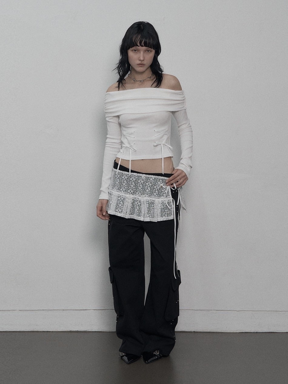 SETUP-EXE】CORSET OFF-SHOULDER TOP / 【セットアップエグゼ