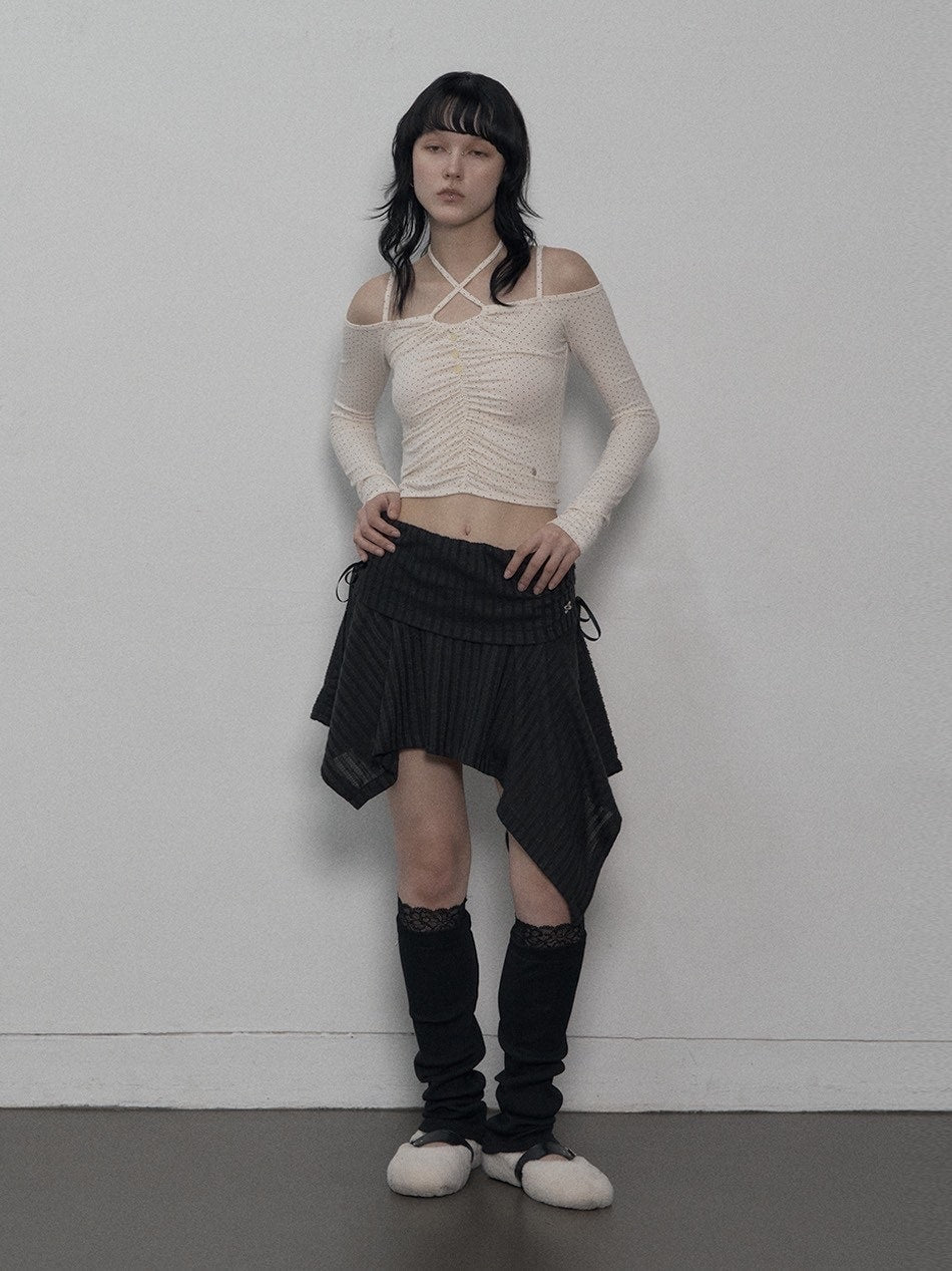 【SETUP-EXE】DOT OFF-SHOULDER TOP