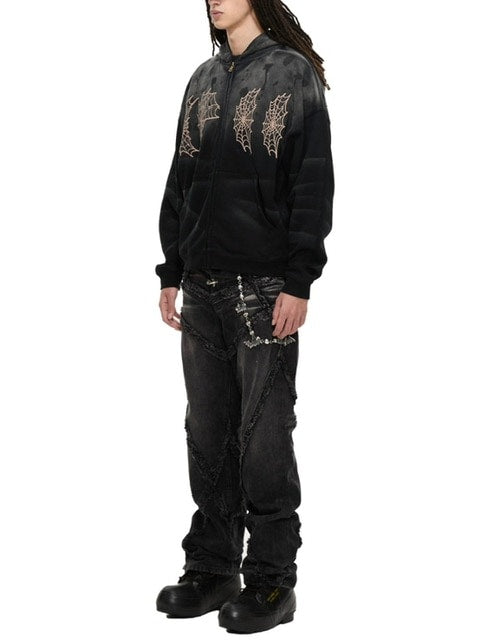 【The Boy Has No Patience】ECLIPSE OF BLOOD MOON RAIN STAINED HOODIE