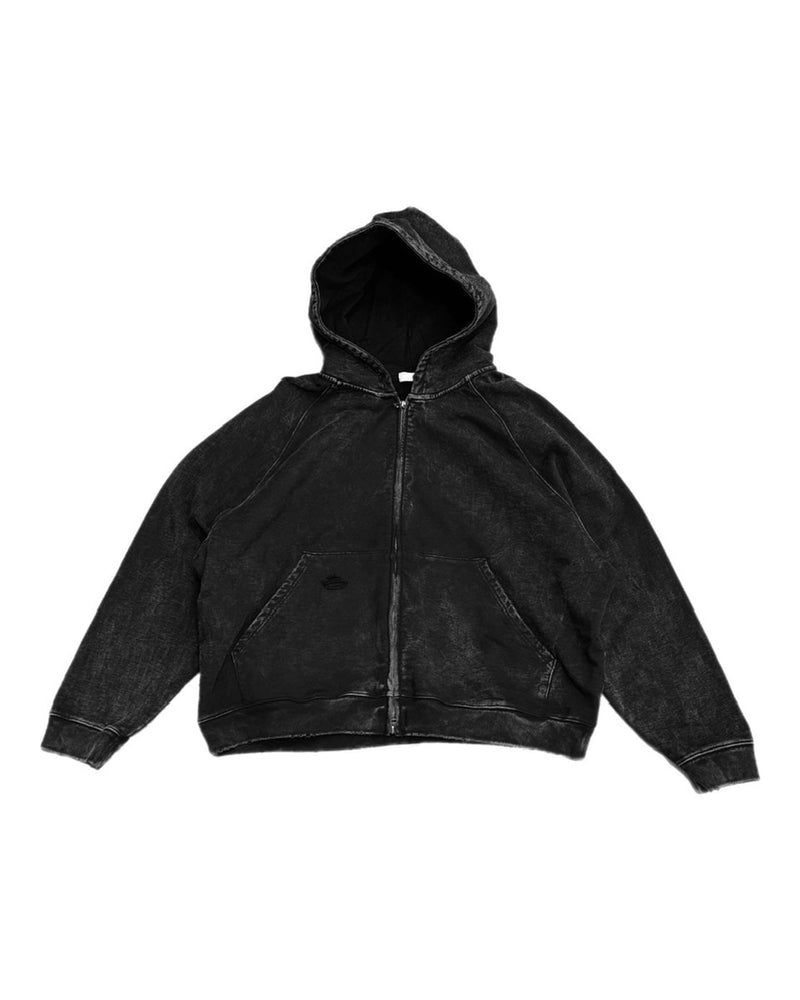 受注制【Chikashitsu +】set up pigment damage zip up hoodie