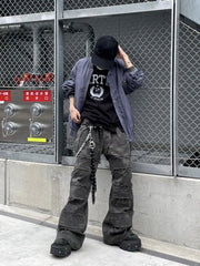 受注制【Never mind the XU】washed shirring blouson