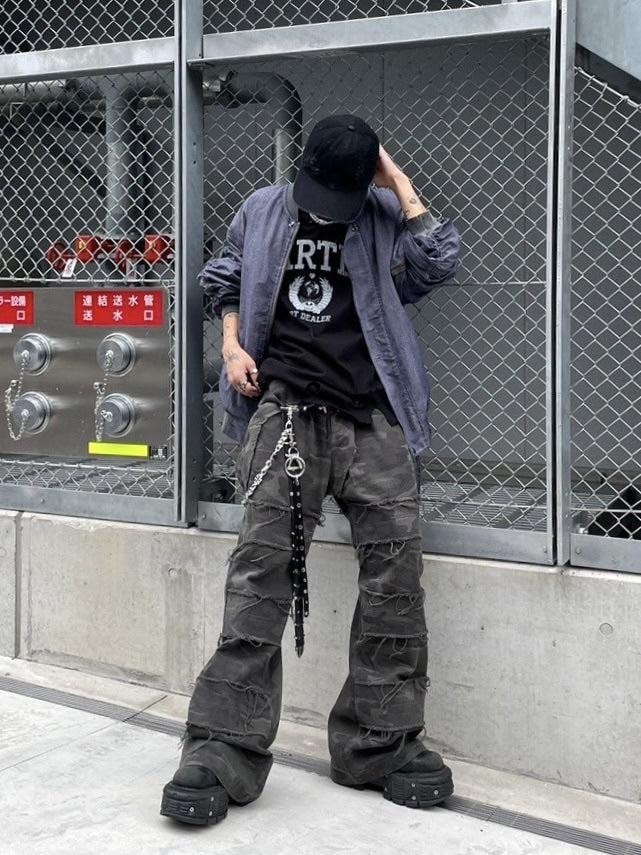 受注制【Never mind the XU】washed shirring blouson