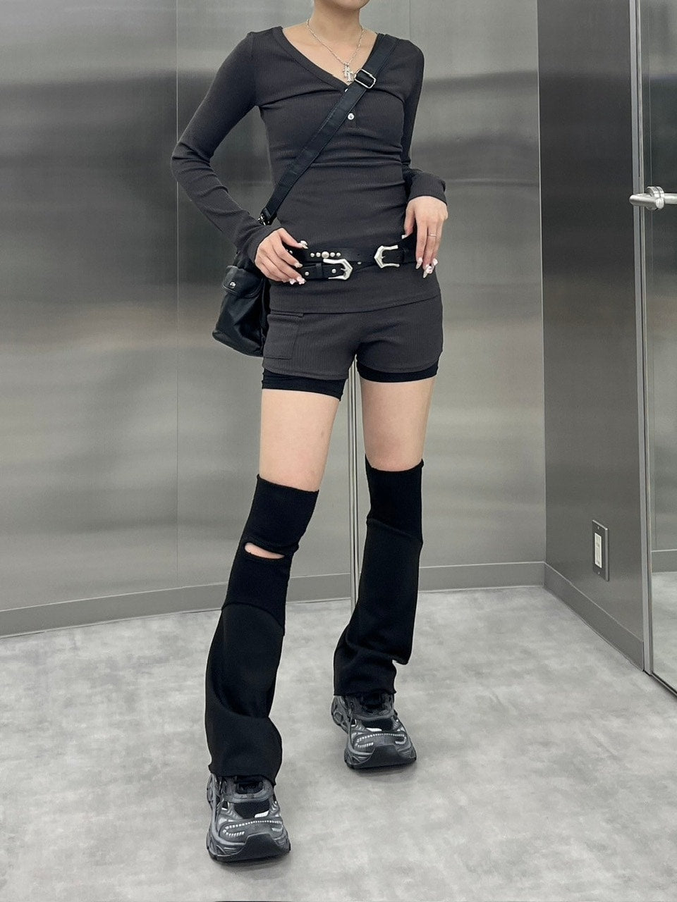 受注制【nmtc +】v-neck slim long sleeve (3color)