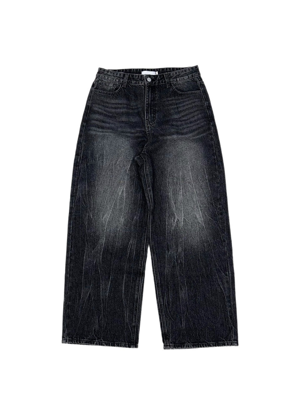大阪店WEB限定受注制【Chikashitsu +】vintage wash wide denim pants (black)