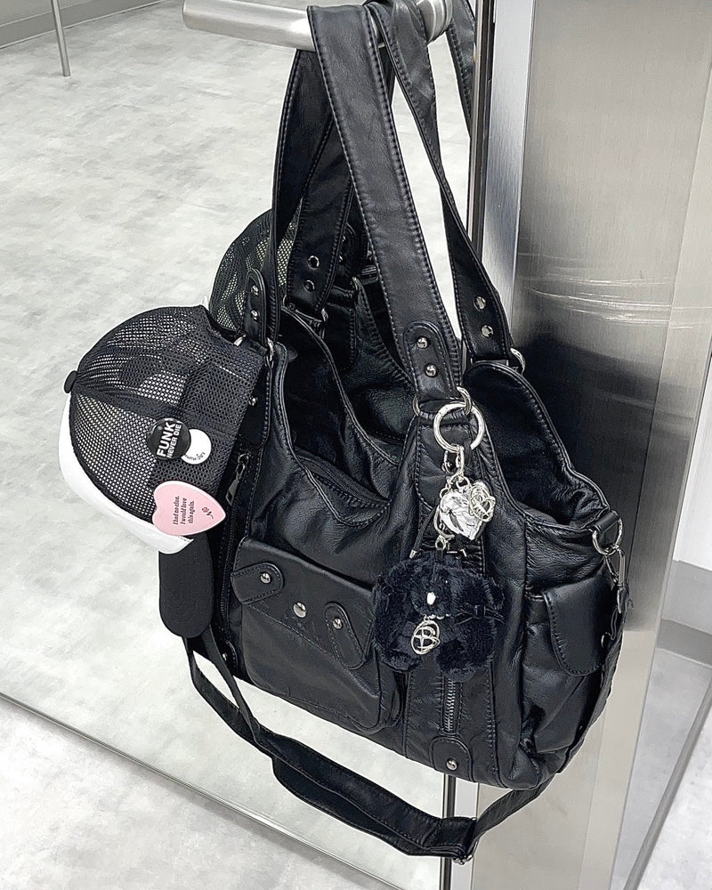 受注制【nmtc +】2way leather pocket shoulder bag / 【エヌエムティーシープラス】ツーウェイコーティングポケットショルダーバッグ