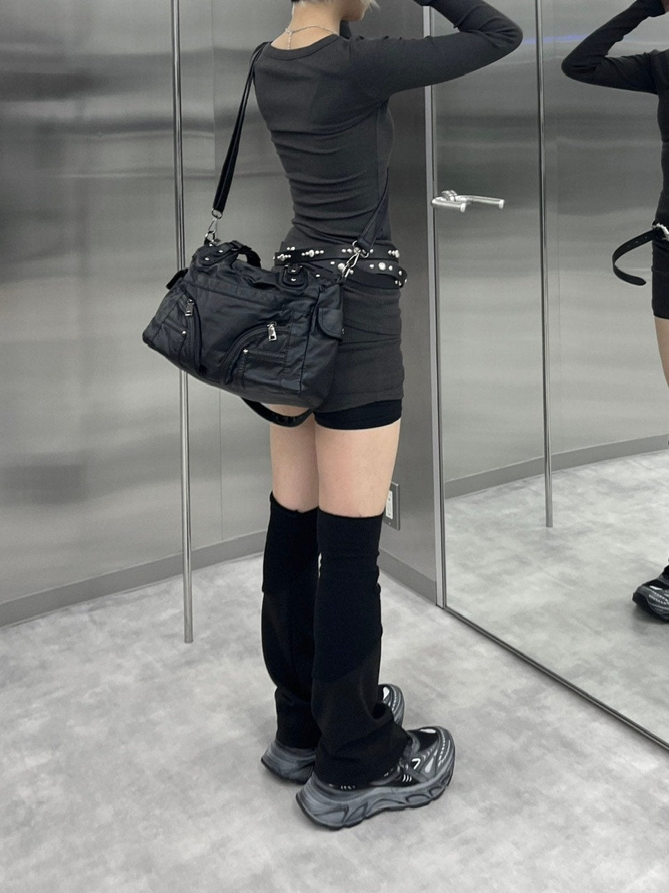 受注制【nmtc +】2way leather pocket shoulder bag 2 (2color) / 【エヌエムティーシープラス】ツーウェイコーティングポケットショルダーバッグ