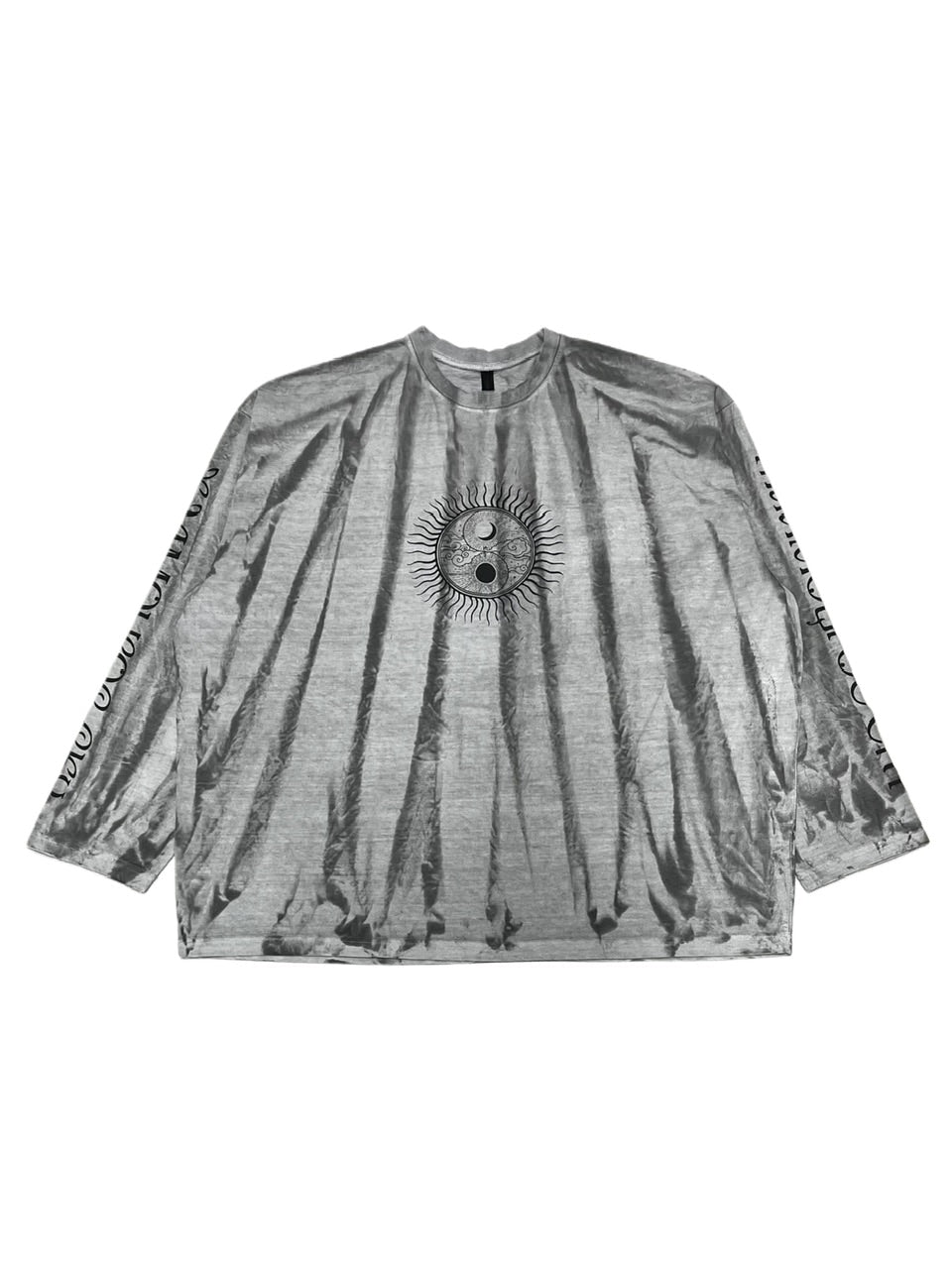 受注制【Never mind the XU】garment washing print long sleeve tee