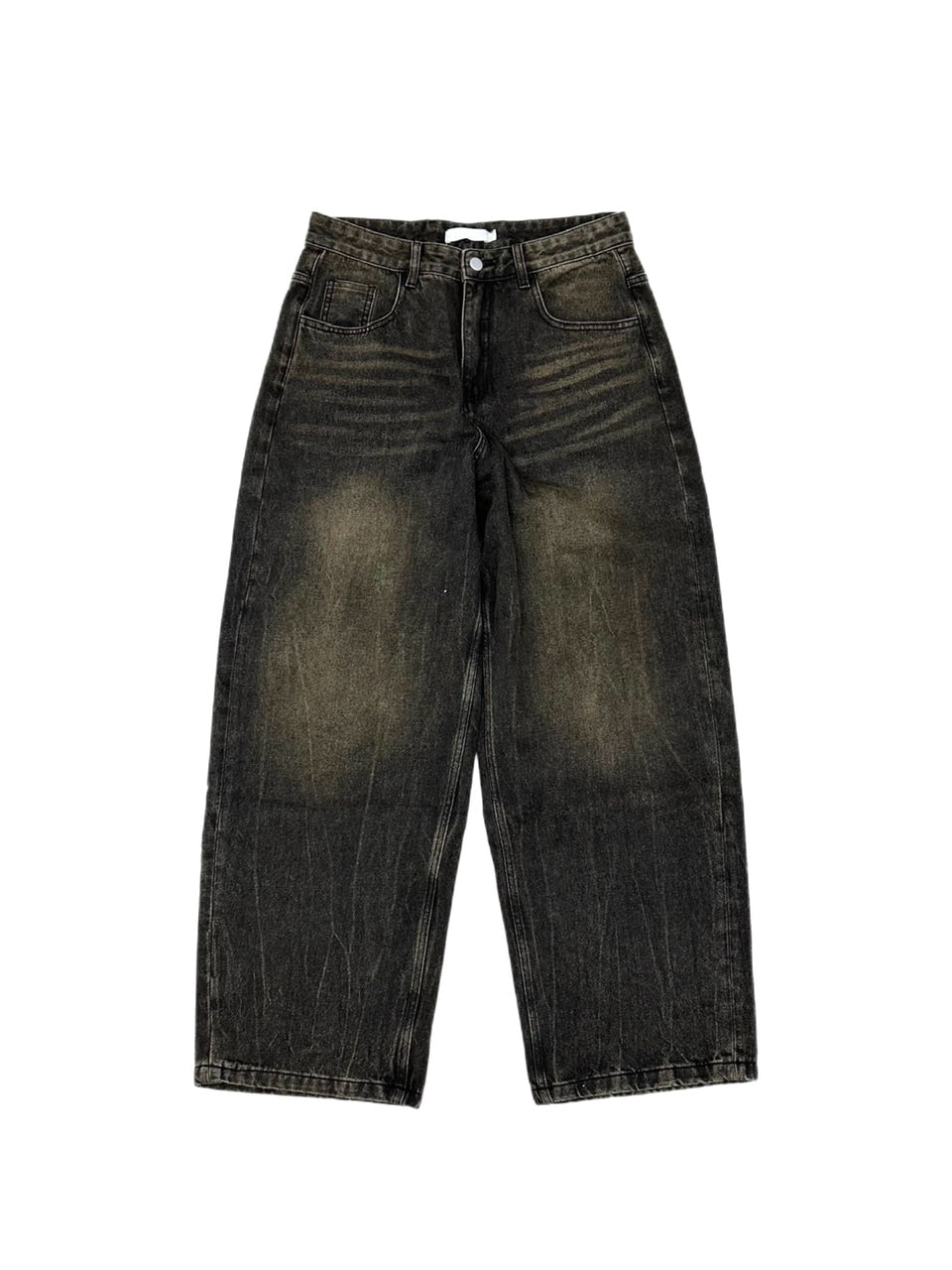 大阪店WEB限定受注制【Chikashitsu +】vintage wash wide denim pants (brown)