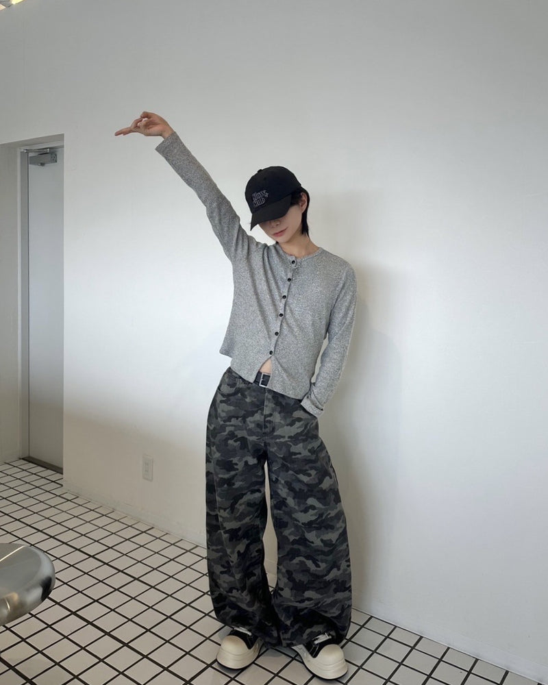 国際配送【LUV CODE】rib knit cardigan