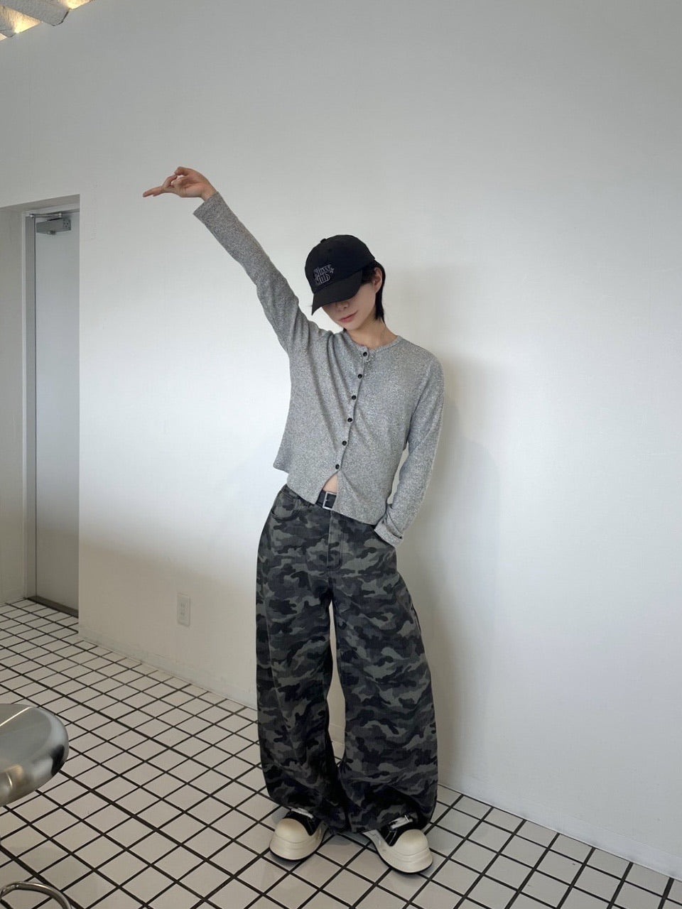 国際配送【LUV CODE】rib knit cardigan