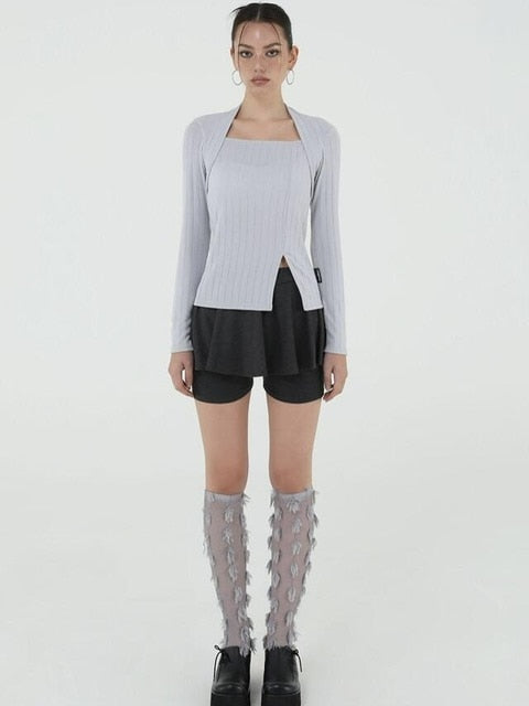 【Uglyshadow】US BOLERO SLIT TOP / 【アグリーシャドウ】スリッド長袖ボレロ