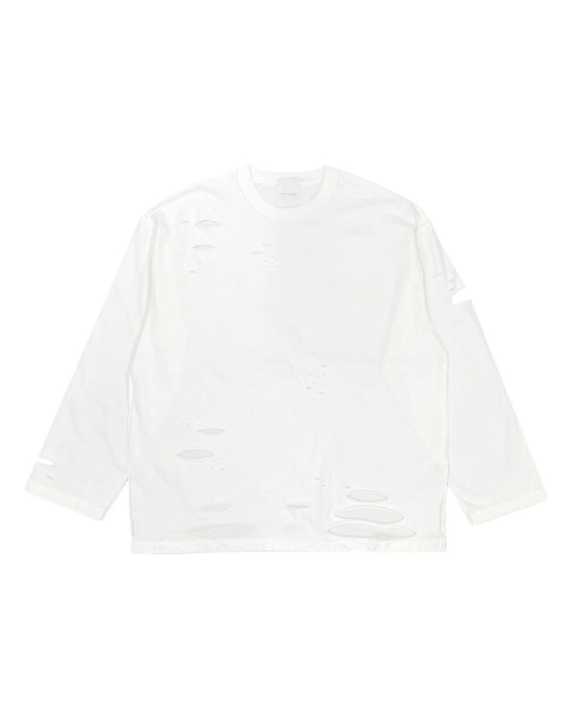 受注制【Never mind the XU】damage long sleeve tee 2 (3color)