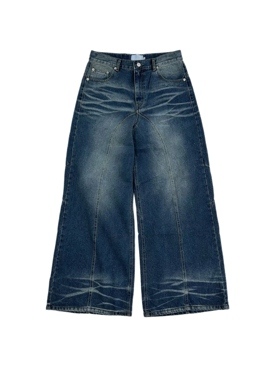 大阪店WEB限定受注制【Chikashitsu +】back snap wide flare denim pants (2color)