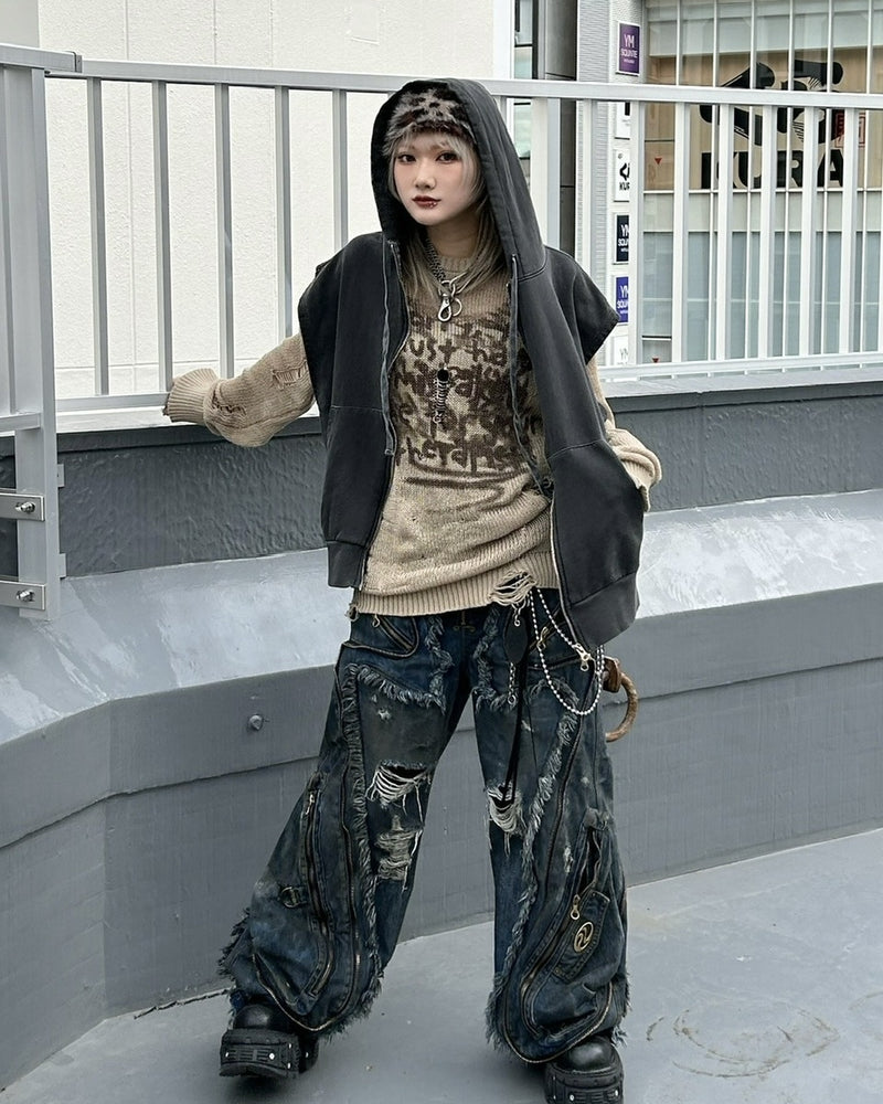 受注制【Never mind the XU】mohair leopard beanie (2color) / 【ネバーマインドザエックスユー】モヘアファーレオパードニット帽子