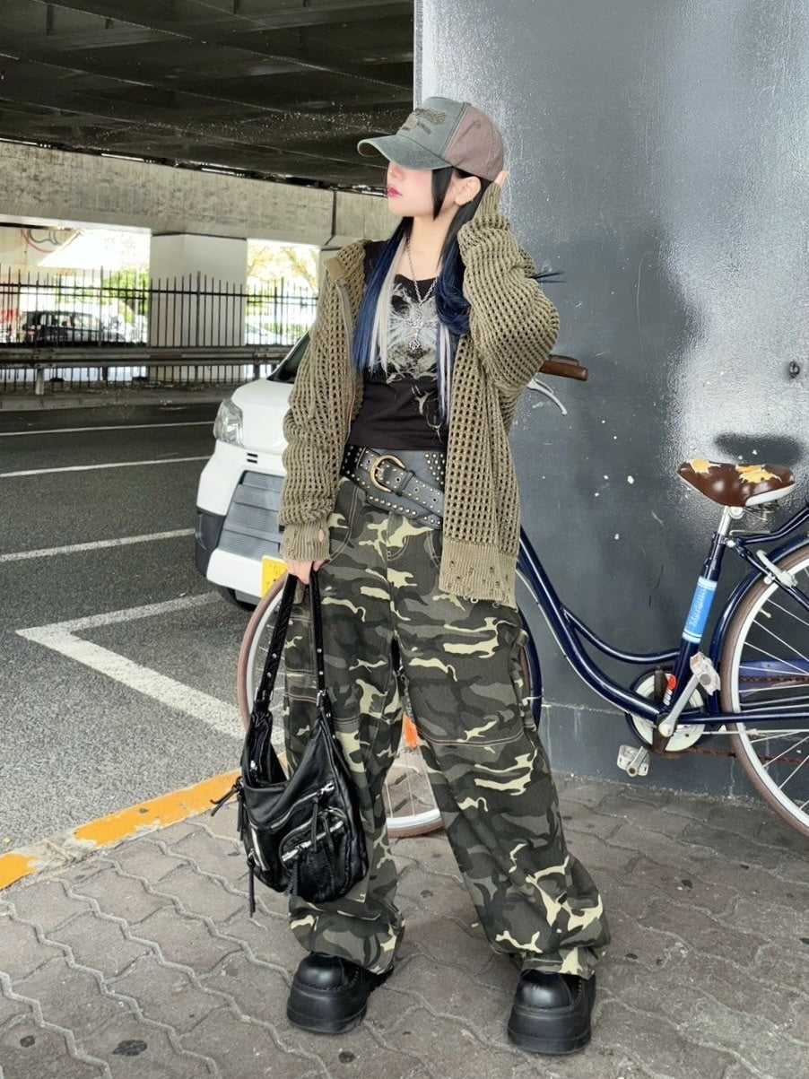 受注制【Never mind the XU】mesh zip damage hoodie (2color) / 【ネバーマインド ザ エックスユー】メッシュダメージジップアップ長袖パーカー