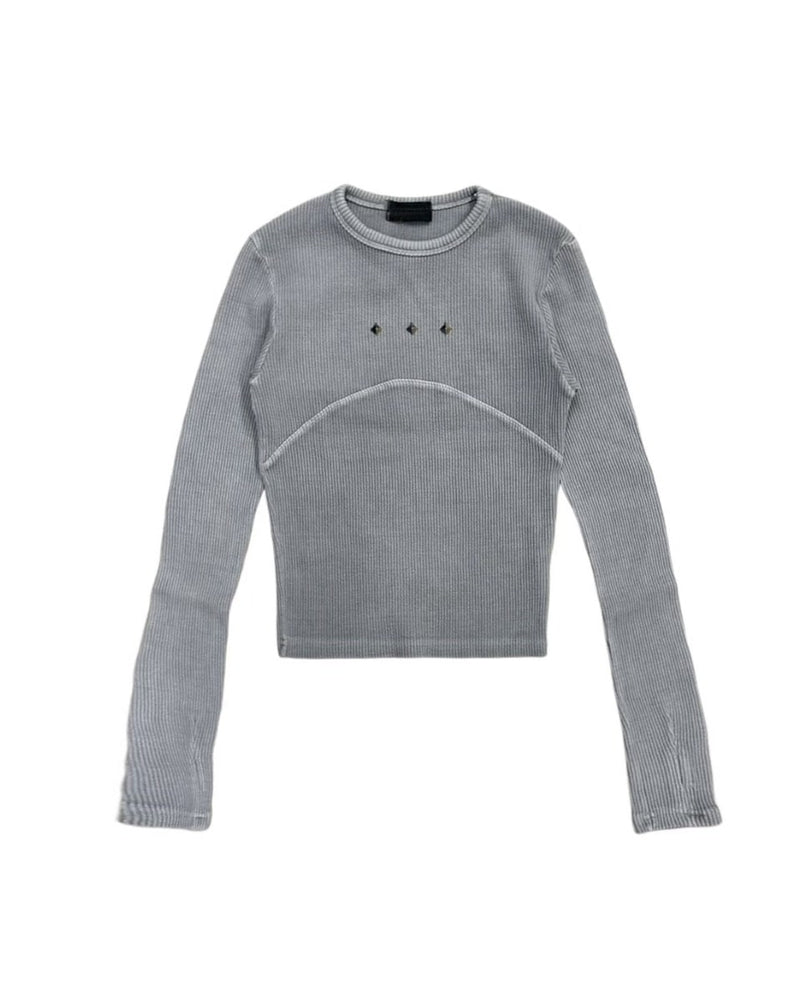受注制【Never mind the XU】pigment rib long sleeve (3color)