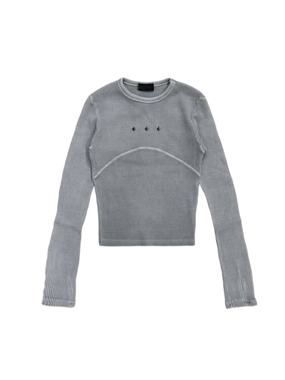 受注制【Never mind the XU】pigment rib long sleeve (3color)