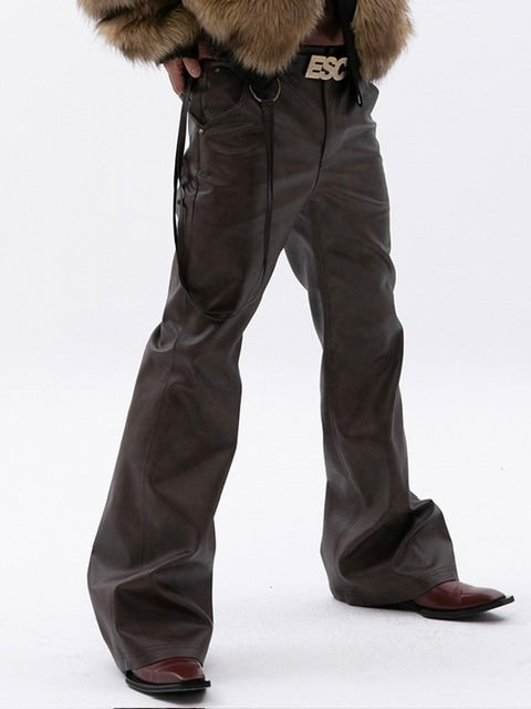 【ESC STUDIO】rockstern leather bootcut pants