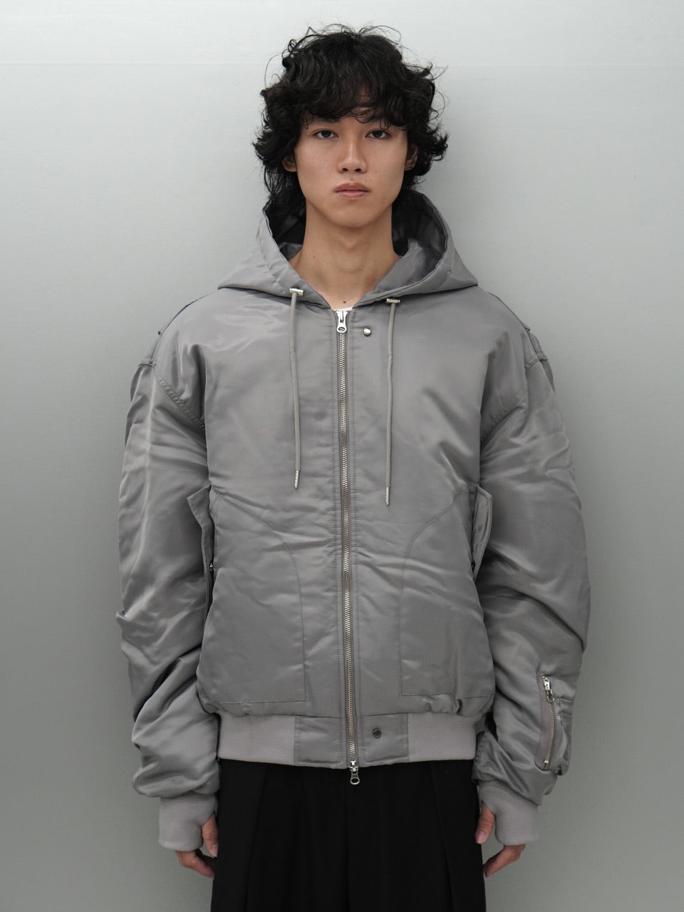 東京店WEB限定【Chikashitsu +】hooded bomber jacket (2color