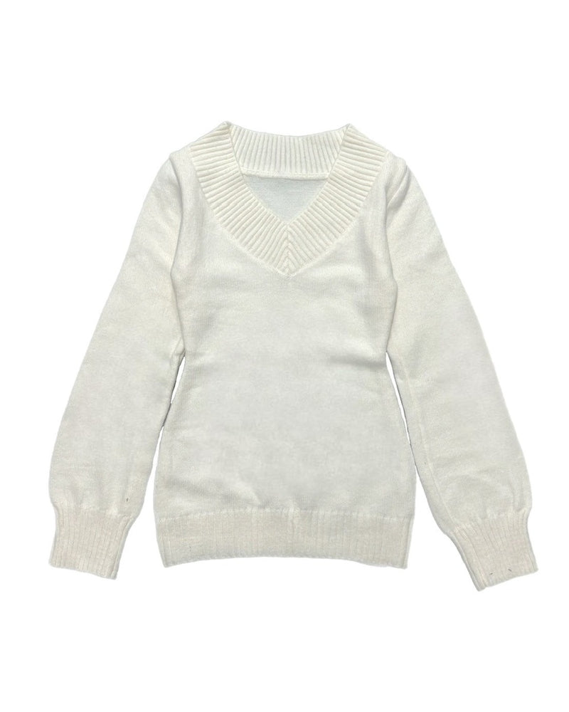 受注制【oaks】vneck offshoulder knit (3color)