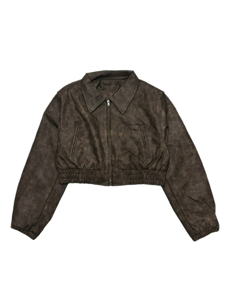 受注制【oaks】fake leather jacket (2color) / 【オークス】フェイクレザージャケット