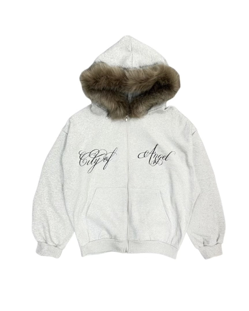 受注制【Never mind the XU】fur hoodie (2color)