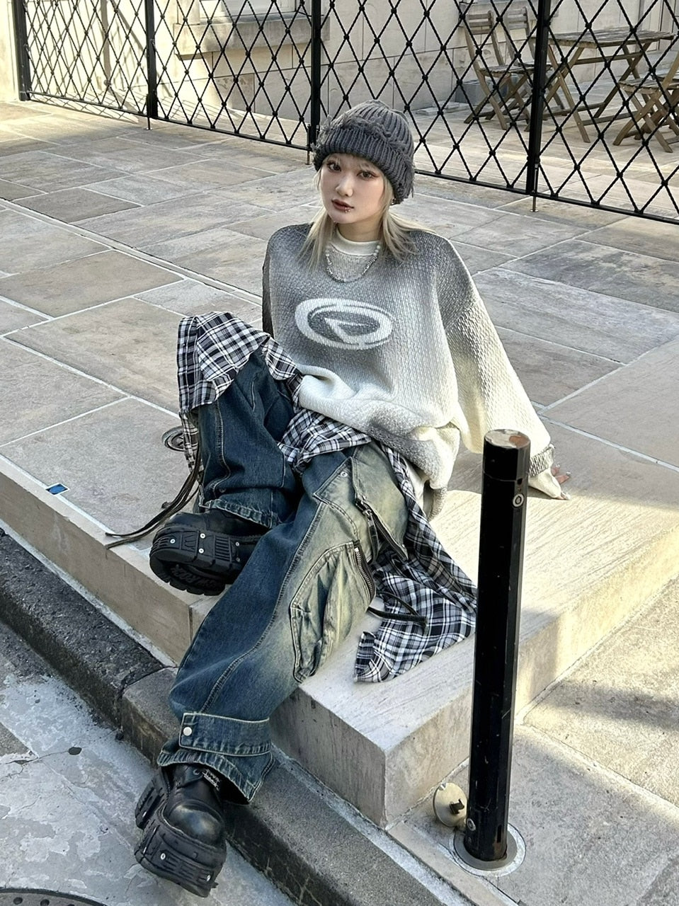 受注制【Never mind the XU】damage beanie (2color)