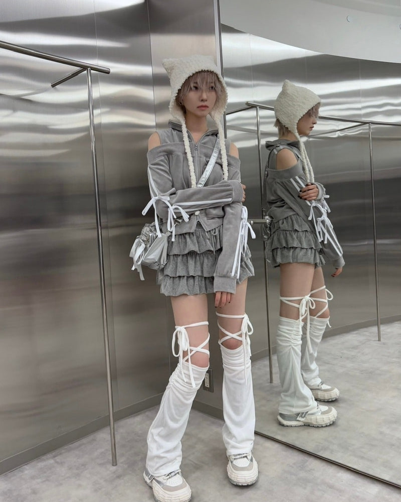 受注制【nmtc +】velours frill skirt (4color)