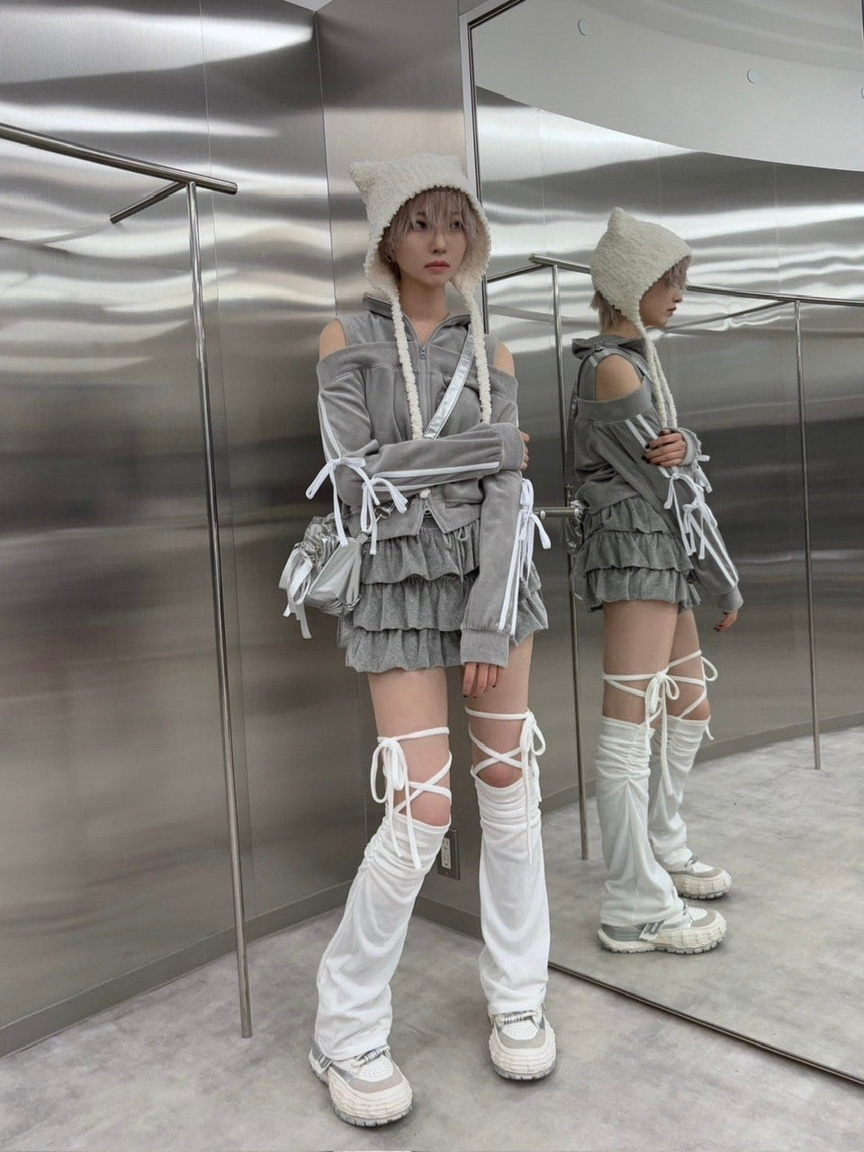 受注制【nmtc +】velours frill skirt (4color)