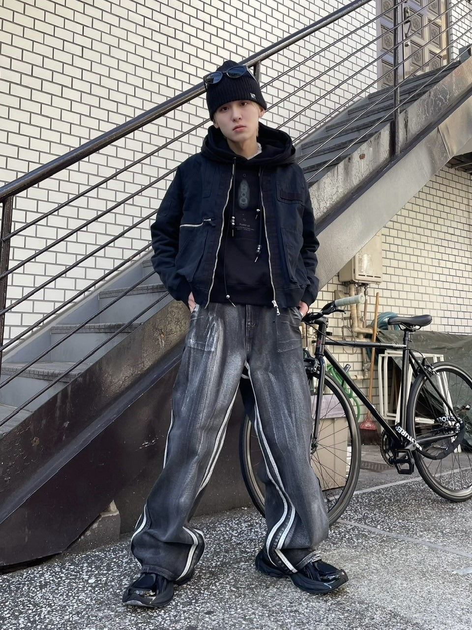 受注制【nmtc +】side line wash denim pants (2color)