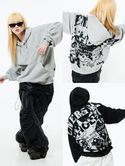 【HOLY NUMBER 7】Oversized Hip Hop fit Star Overgraphic Hoodie