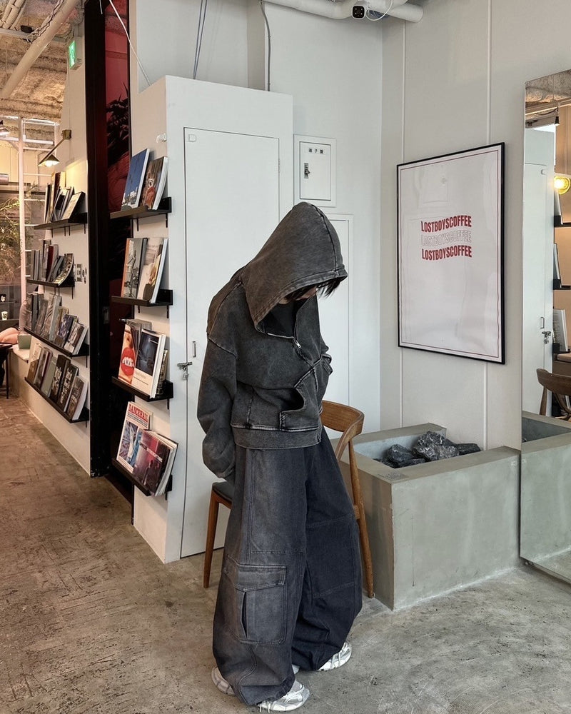 国際配送【LUV CODE】pigment zip up hoodie