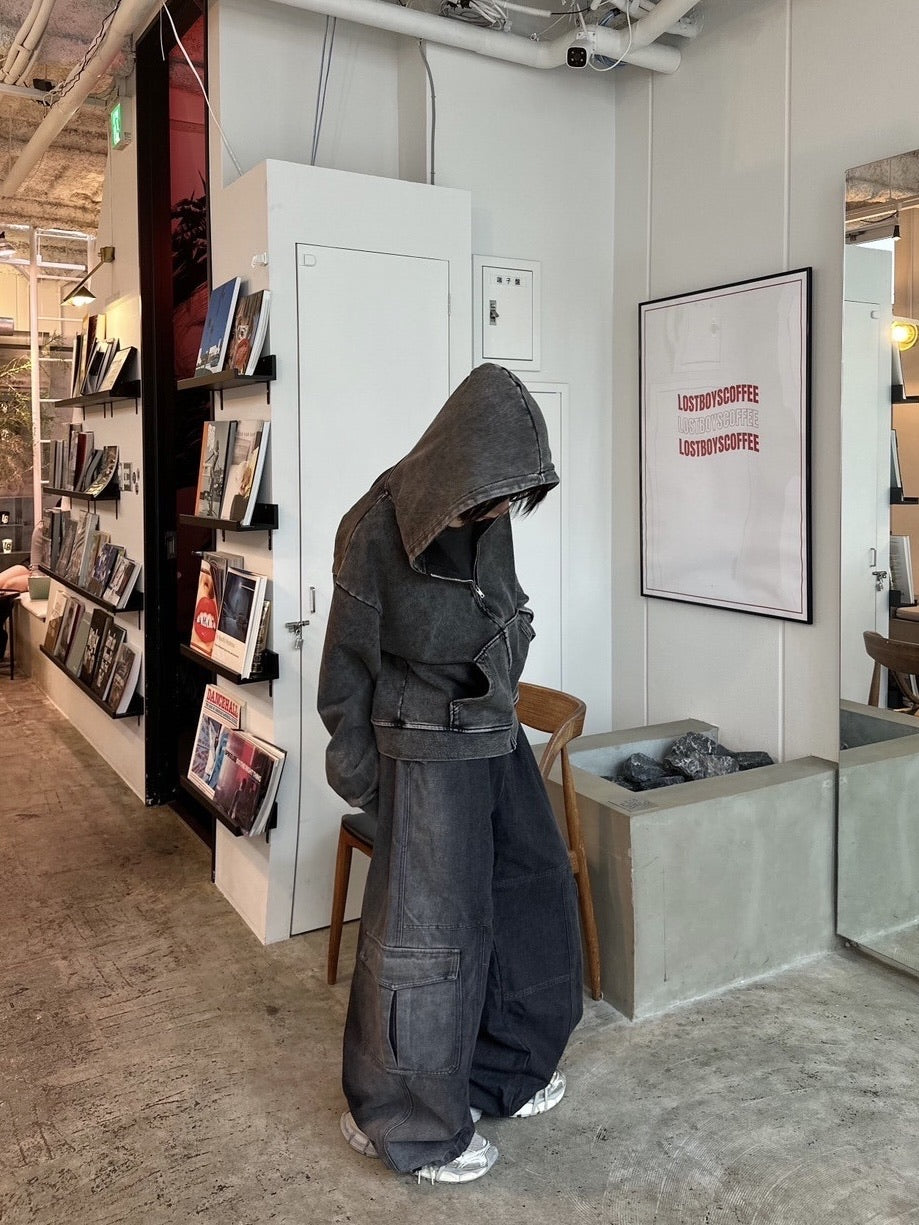 国際配送【LUV CODE】pigment zip up hoodie