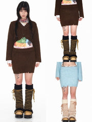 【YOUTHBATH】Damage band mini skirt