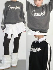 【CRANK】ANGORA LINE FLOWER KNITWNAR / 【クランク】アンゴララインフラワーロゴ長袖ニット