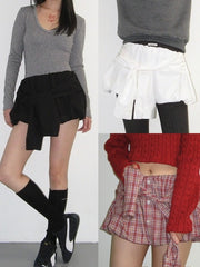 【CRANK】SLEEVE TIED BALLOON SKIRT