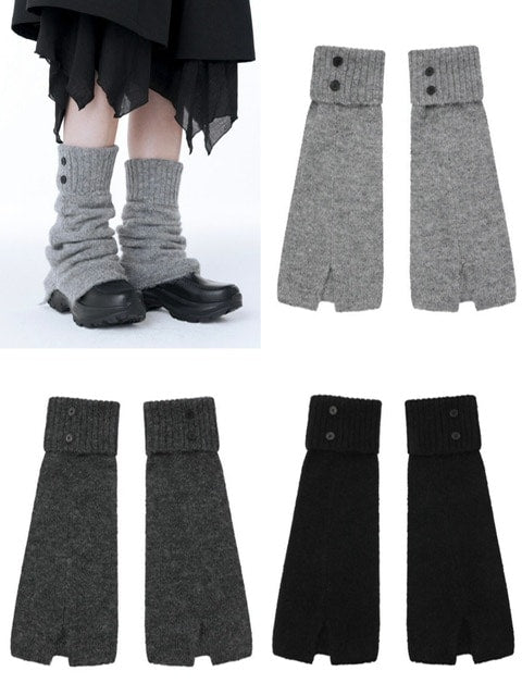【Miseki seoul】Button knit leg warmer