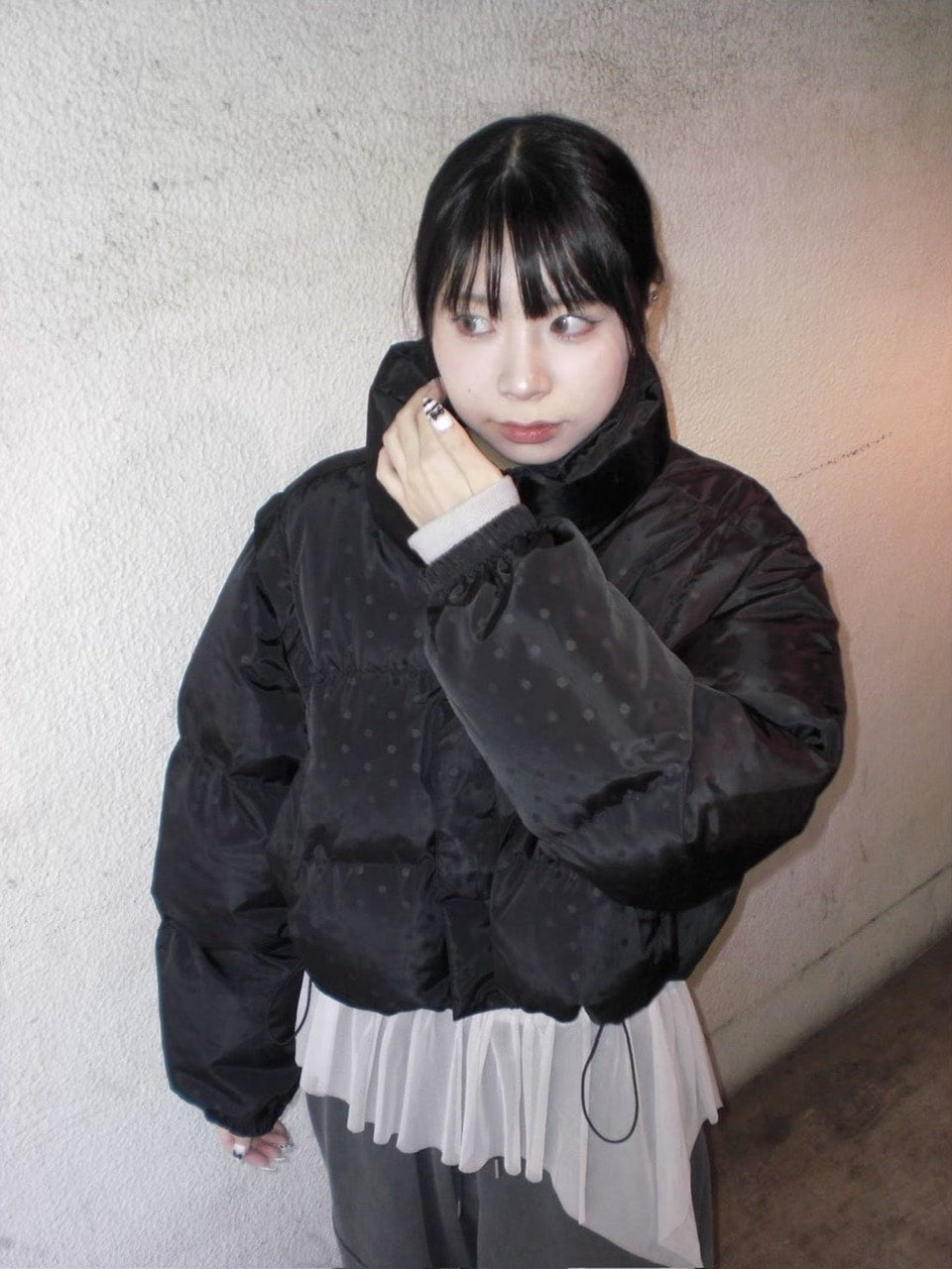 受注制【oaks】dot design corpped padding blouson